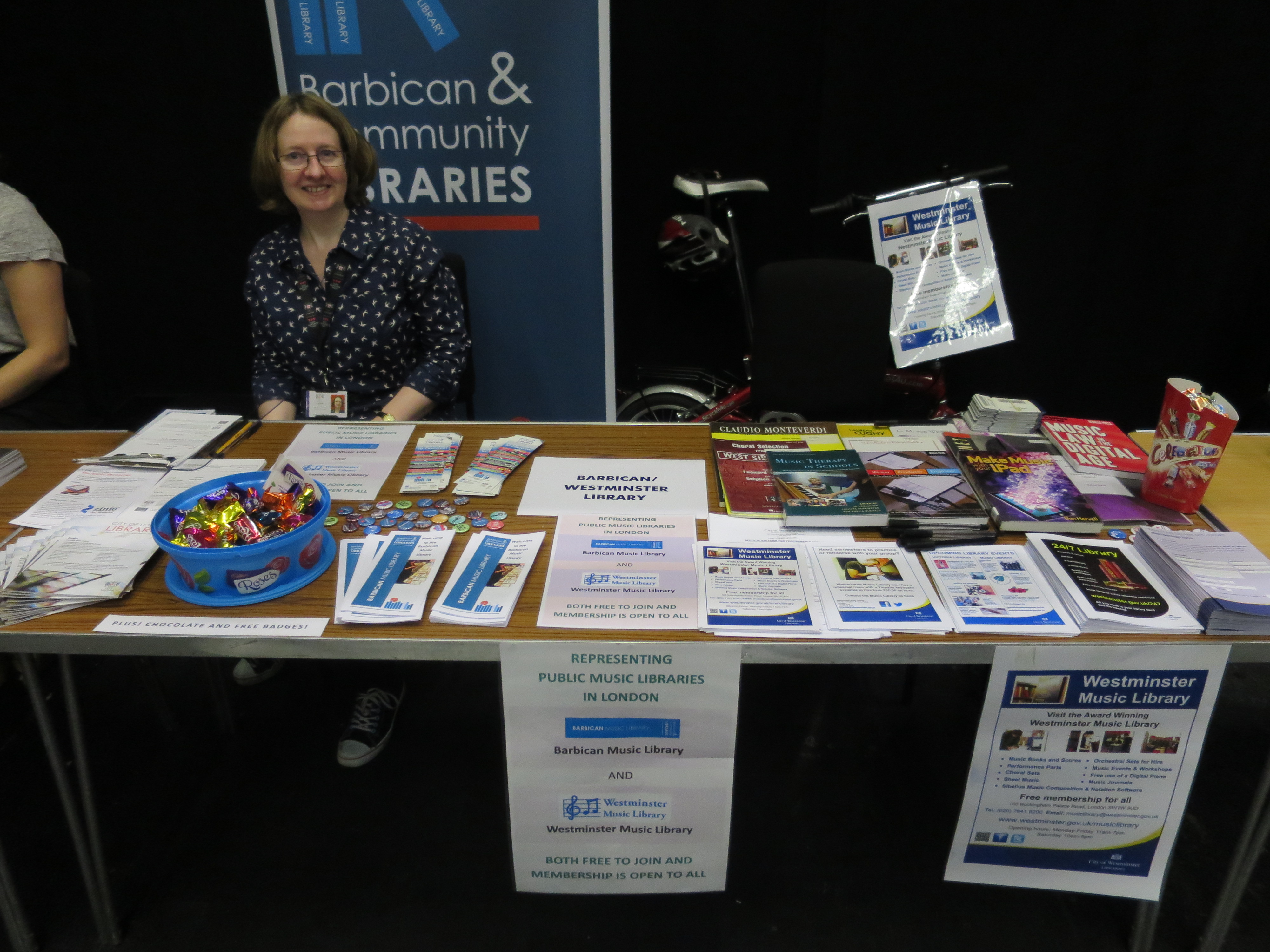Jacky and the Barbican Music Library stall