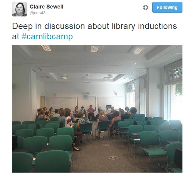 Thanks to Claire Sewell for organizing LibCamp, and for the use of her photo.