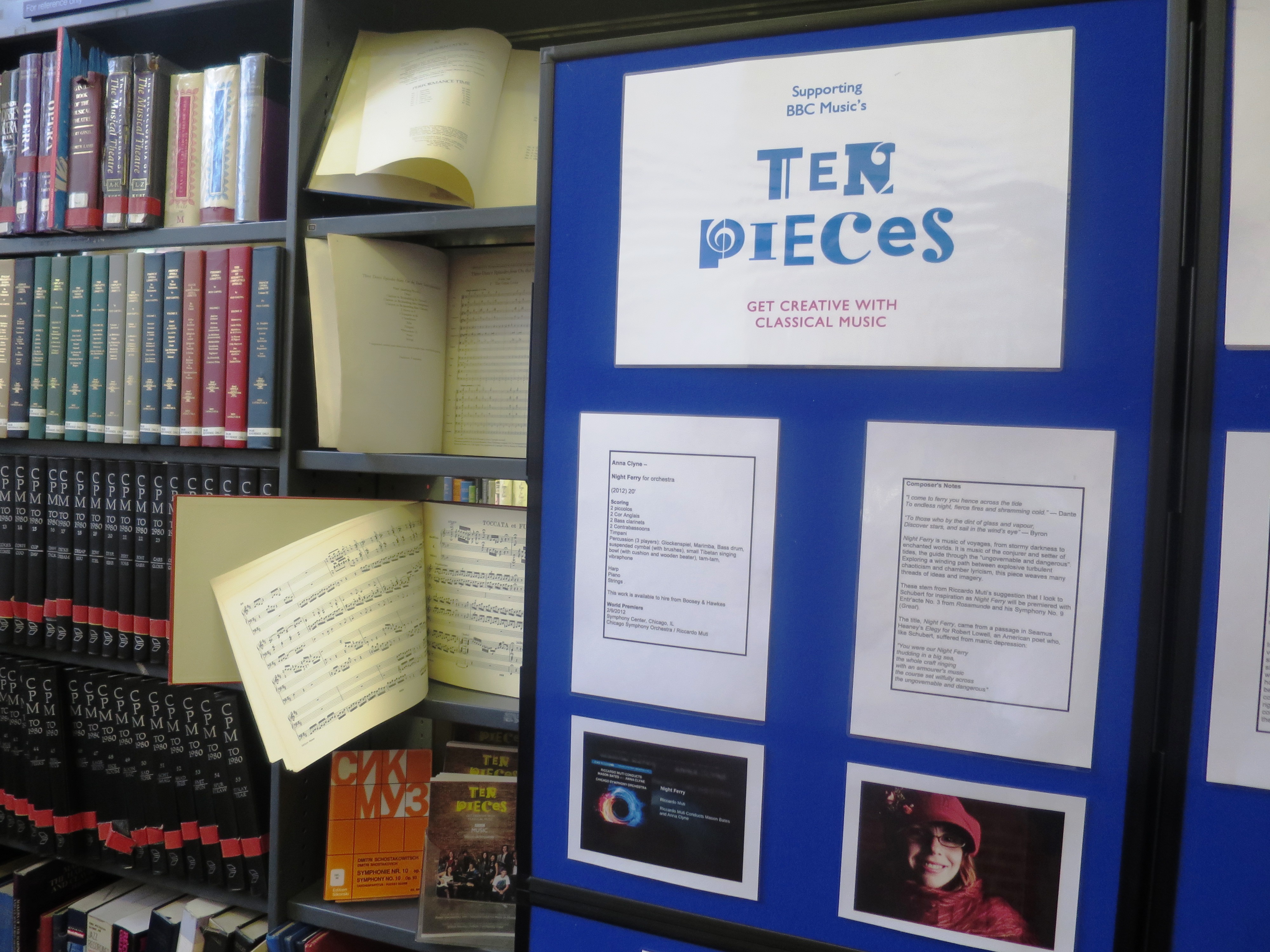 Ten pieces display at Westminster Music Library
